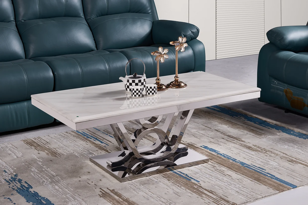 Da Vinci Silver/White Coffee Table