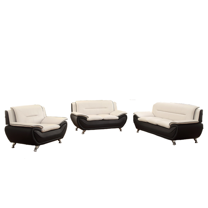 New York Beige & Black Modern Living Room Set