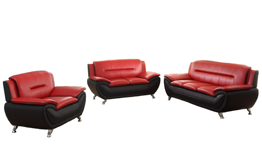 New York Red & Black Modern Living Room Set