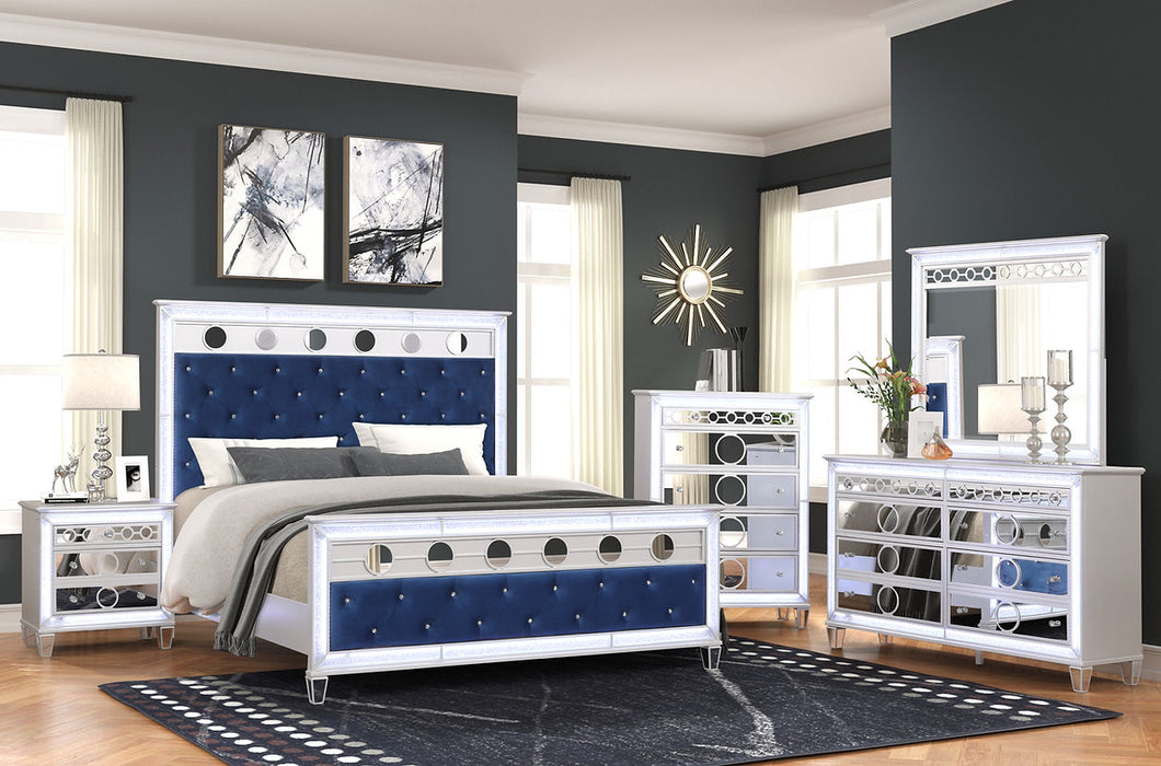 Gemma Blue LED Bedroom Set