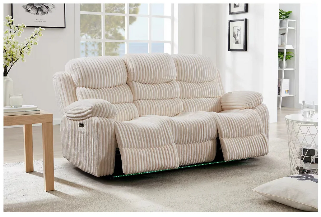 Flint Cream Power Reclining Living Room Set