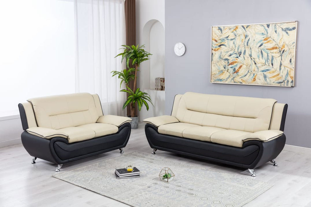 New York Beige & Black Modern Living Room Set
