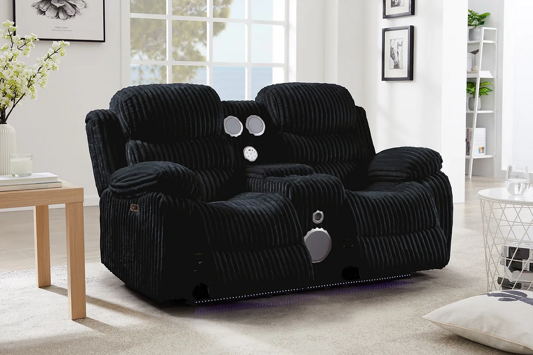 Flint Black Power Reclining Living Room Set