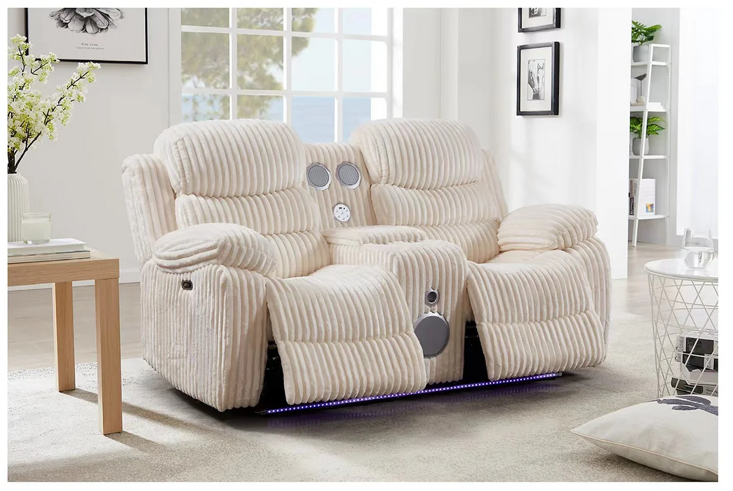 Flint Cream Power Reclining Living Room Set