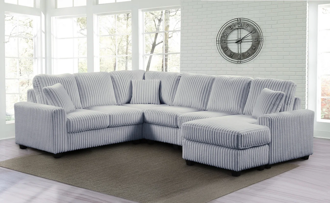 Lyon Gray 3-Piece RAF Sectional Chaise