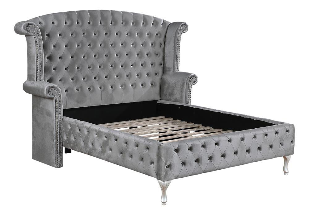 Tessa Gray Upholstered Platform Bedroom Set