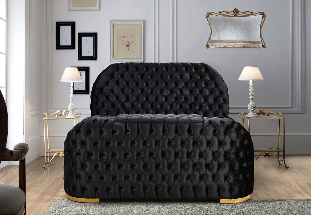 Blaze Black Velvet TV Fireplace Queen Platform Bed