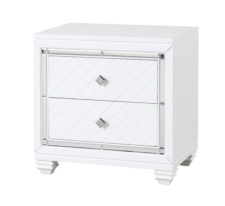 Jewel White LED Storage Platform Bedroom Set