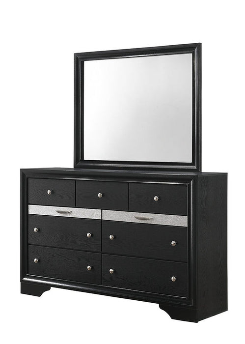 Lubna Black Silver Storage Platform Bedroom Set