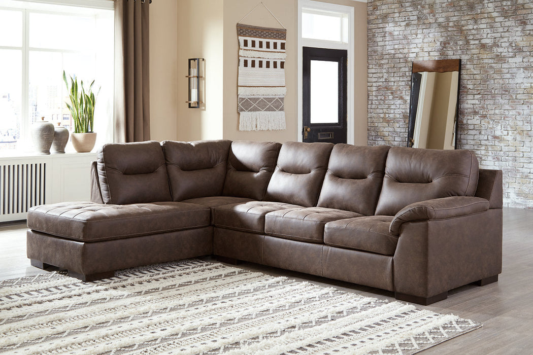 Maderla Walnut 2-Piece LAF Sectional