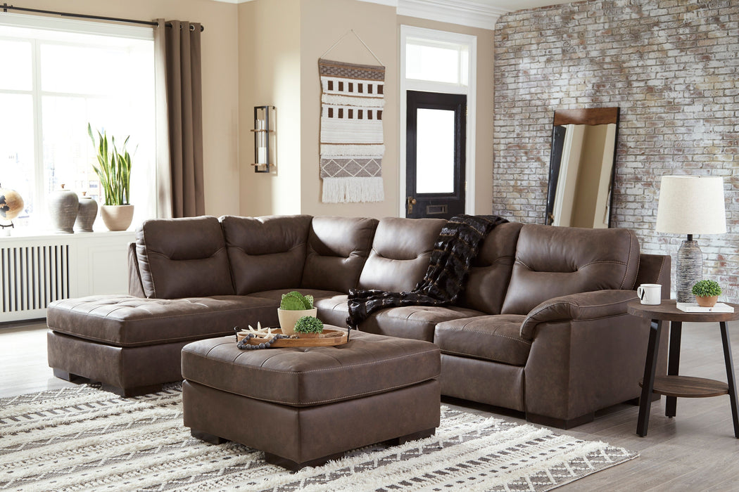 Maderla Walnut 2-Piece LAF Sectional