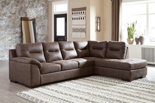 Maderla Walnut RAF Sectional - Lara Furniture