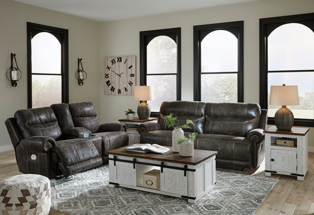 Grearview Charcoal Power Reclining Living Room Set - Lara Furniture