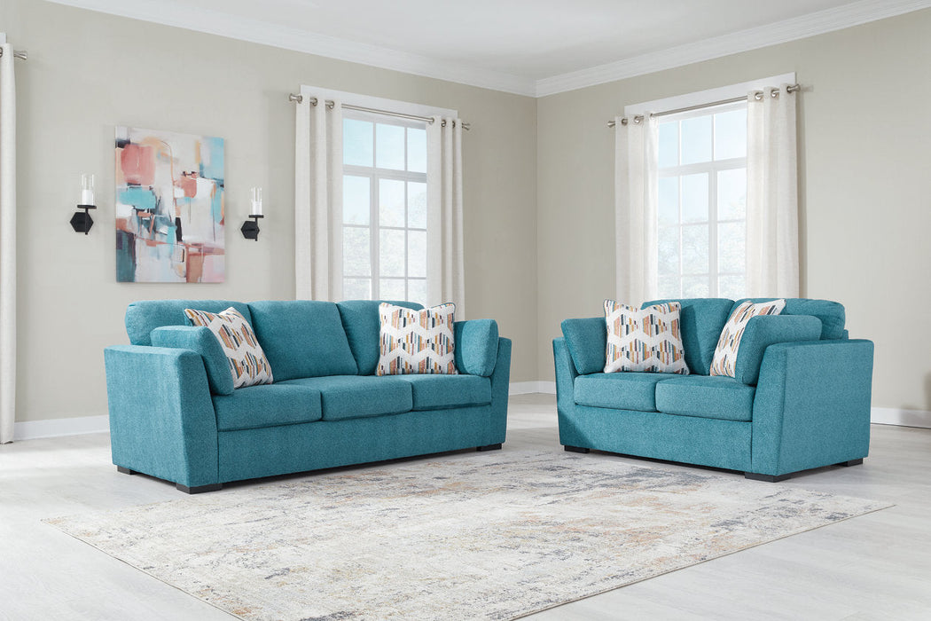 Keerwick Teal Living Room Set -  Ashley - Lara Furniture