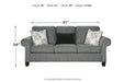 Agleno Charcoal Sofa and Loveseat -  Ashley - Lara Furniture