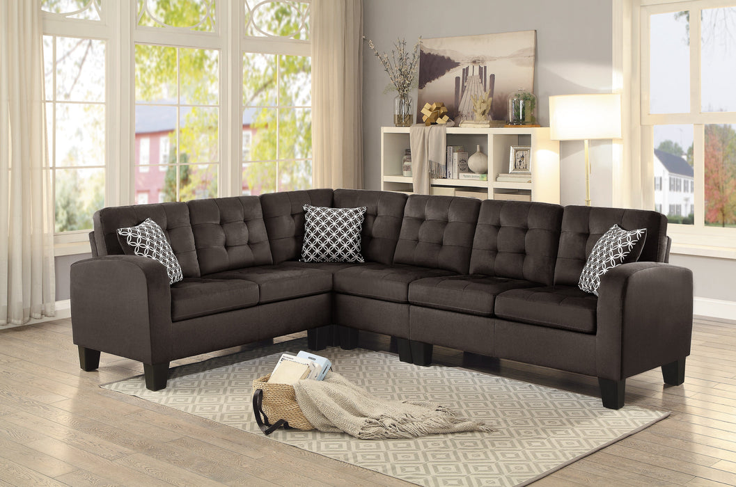 Sinclair Chocolate Reversible Sectional