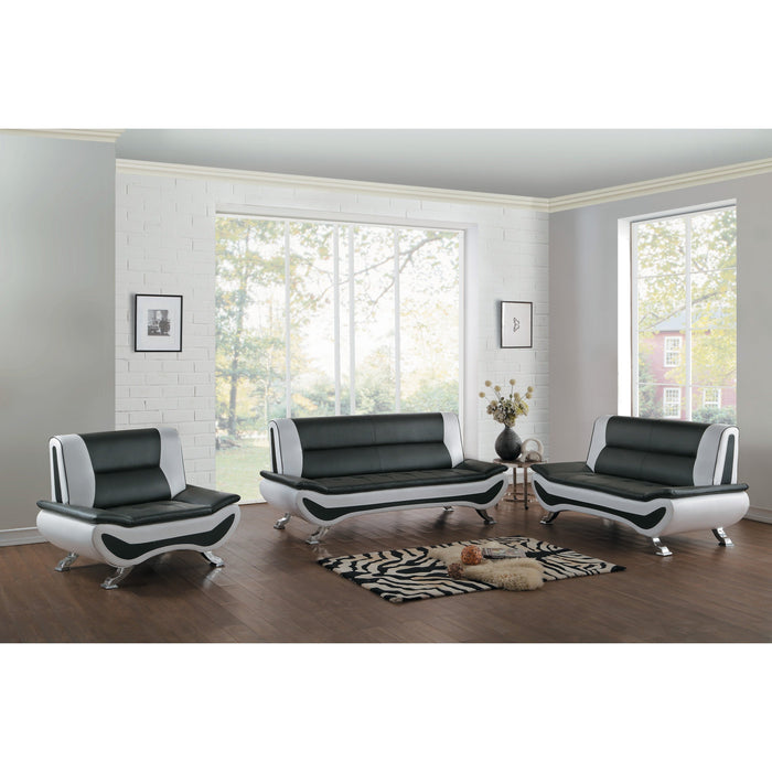 Veloce Black-White Living Room Set