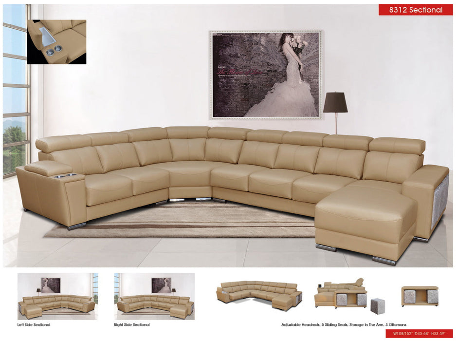 8312 Sectional With Sliding Seats - i10844 - Lara Furniture