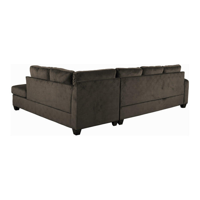 Emilio Chocolate Reversible Sectional