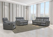 8501 Dark Grey W/Manual Recliner Set - Lara Furniture