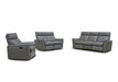 8501 Dark Grey W/Manual Recliner Set - Lara Furniture