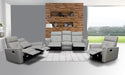 8501 Light Grey W/Manual Recliners Set - Lara Furniture