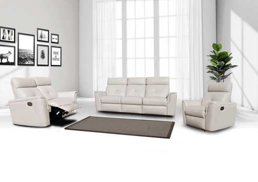 8501 White W/Manual Recliners Set - Lara Furniture