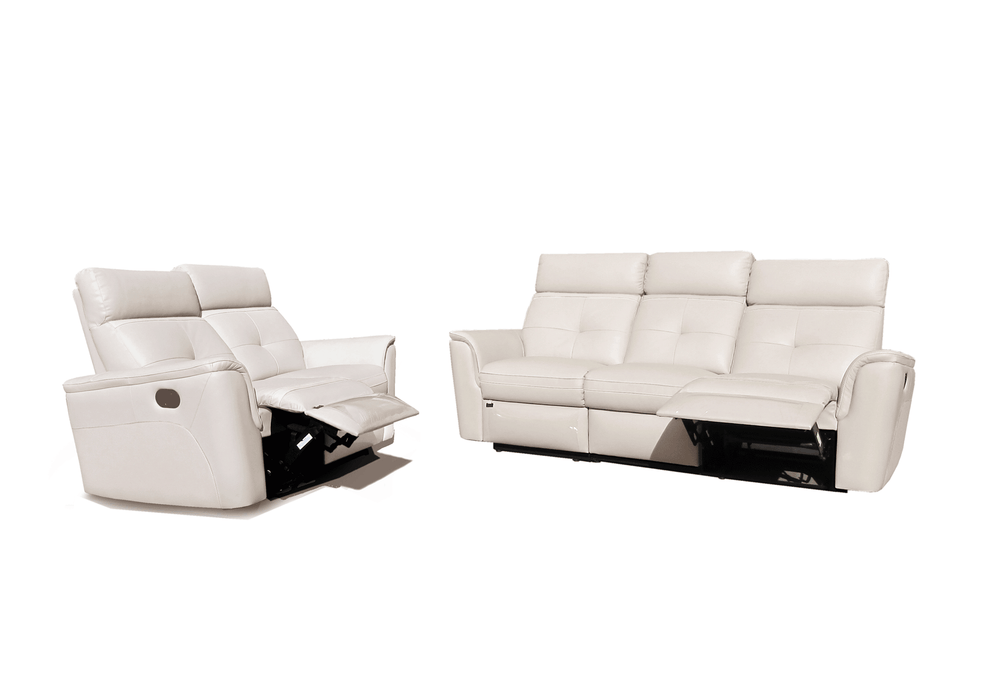 8501 White W/Manual Recliners Set - Lara Furniture