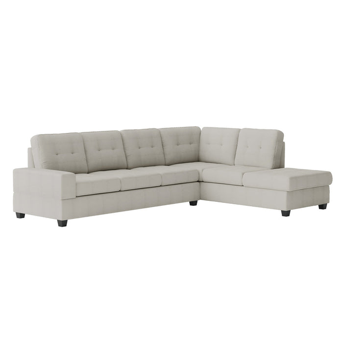 Heights Light Gray Reverisble Sectional with Storage Ottoman