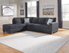 Altari Slate LAF Full Sleeper Sectional - Lara Furniture