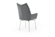 9087 Table Dark Grey With 1218 Swivel Dark Grey Chair Set - Lara Furniture