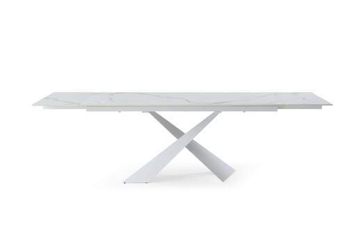 9113 Dinning Table White W/Ext - i29432 - Lara Furniture