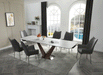 9188 Table With 1218 Swivel Dark Grey Chairs Set - Lara Furniture