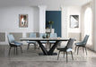 9189 Table With 1239 Swivel Blue Chairs Set - Lara Furniture