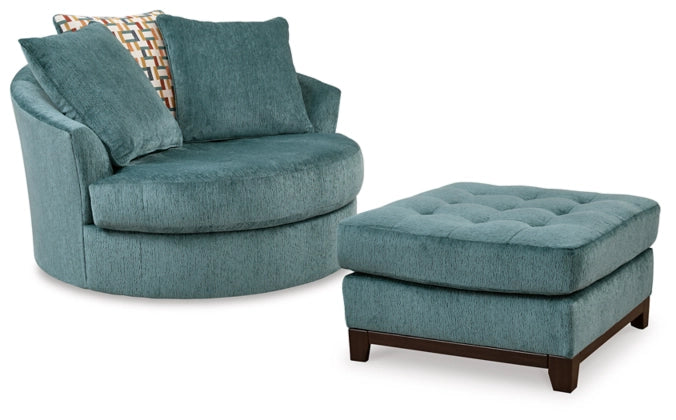 Laylabrook Teal Chair and Ottoman