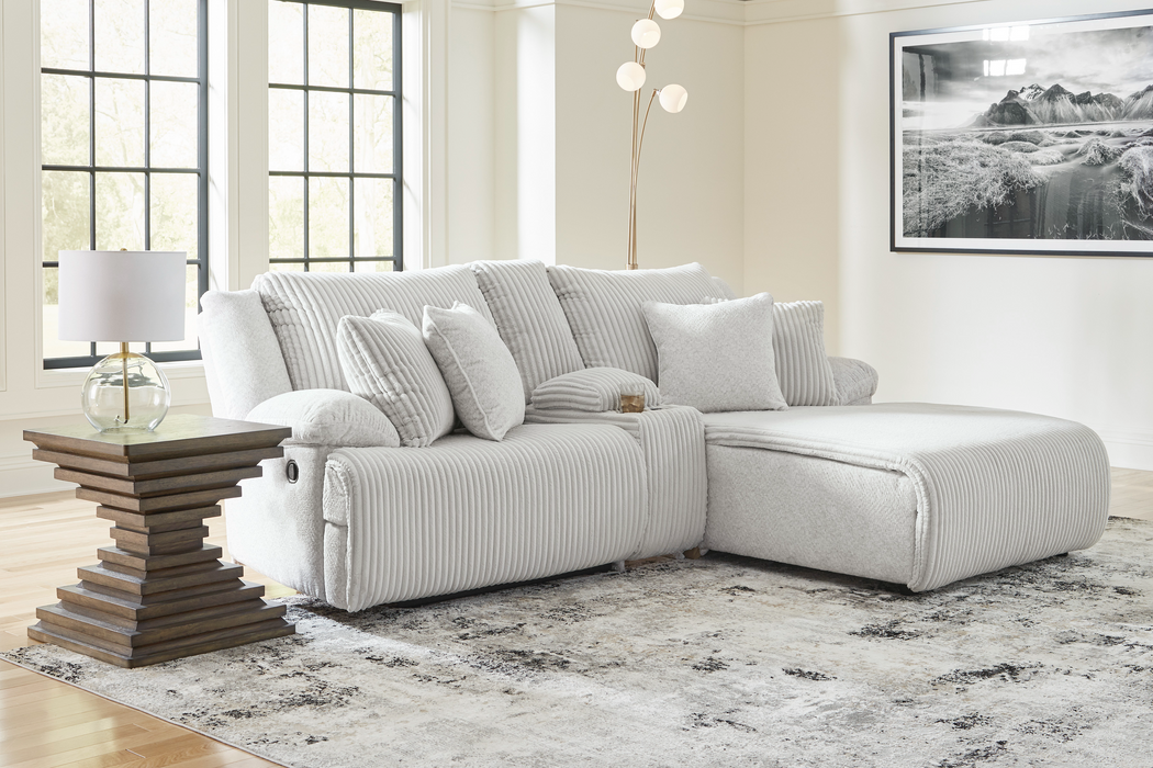 Top Tier 3-Piece Alloy Reclining RAF Sectional Sofa with Chaise