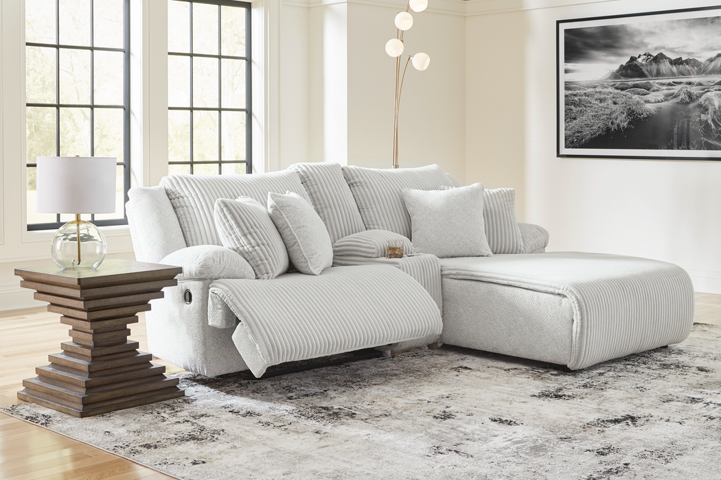 Top Tier 3-Piece Alloy Reclining RAF Sectional Sofa with Chaise