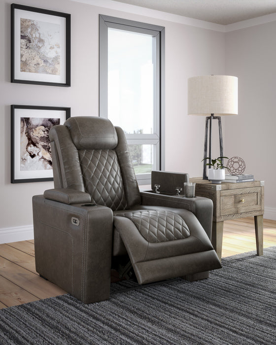 Hyllmont Gray Power Reclining Living Room Set - Lara Furniture