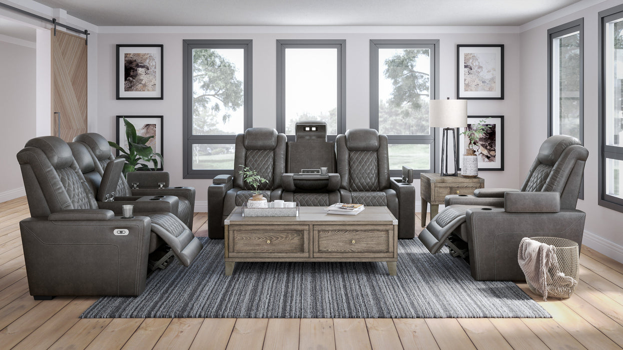 Hyllmont Gray Power Reclining Living Room Set - Lara Furniture