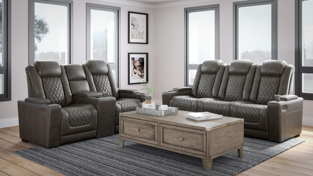 Hyllmont Gray Power Reclining Living Room Set - Lara Furniture