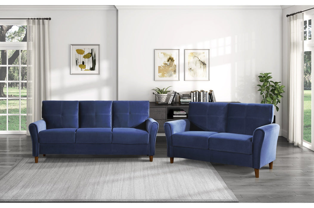 Dunleith Blue Velvet Living Room Set