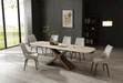 9368 Table Taupe With 1239 Swivel Beige Chairs Set - Lara Furniture