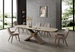 9368 Table Taupe With 1287 Chairs Set - Lara Furniture