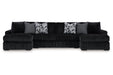 Midnight-Madness Onyx 3-Piece Sectional with Chaise -   - Lara Furniture