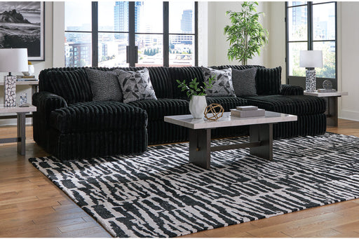 Midnight-Madness Onyx 3-Piece Sectional with Chaise -   - Lara Furniture