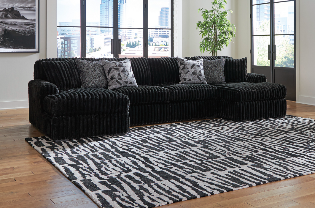 Midnight-Madness 3-Piece Sectional Double Chaise Sectional