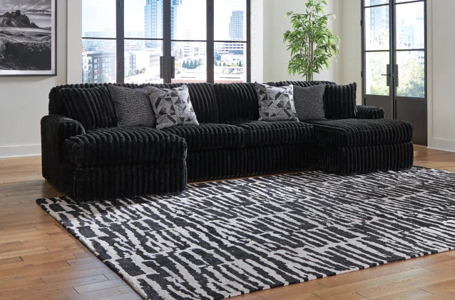 Midnight-Madness Onyx 3-Piece Sectional with Chaise