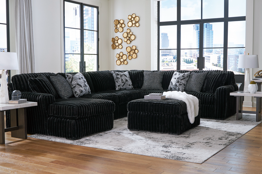 Midnight-Madness Onyx 4-Piece LAF Sectional