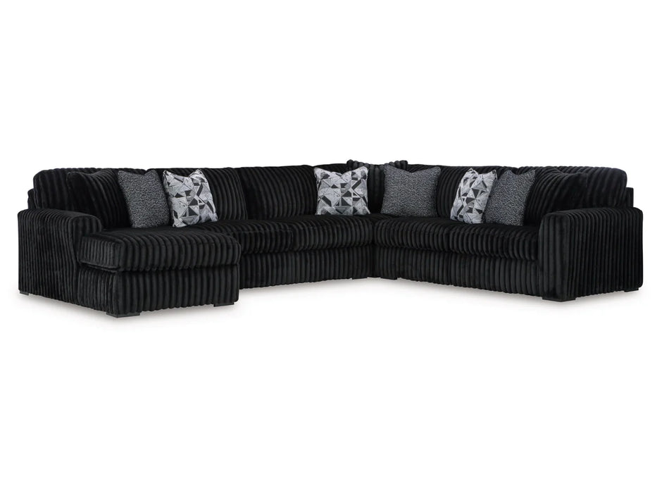 Midnight-Madness Onyx 4-Piece LAF Sectional with Chaise