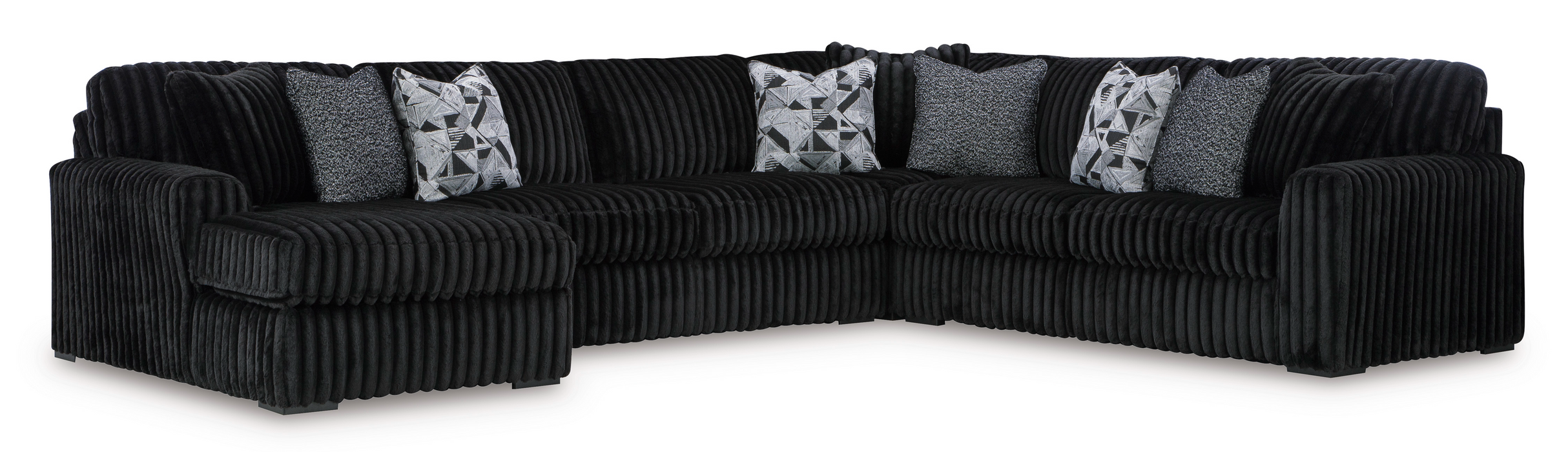 Midnight-Madness Onyx 4-Piece LAF Sectional